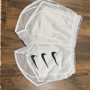 Nike White and Black Athletic Shorts